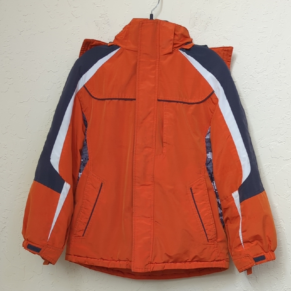 Faded Glory Boy's Orange & Gray Winter Ski Snowboard Jacket Size 10-12